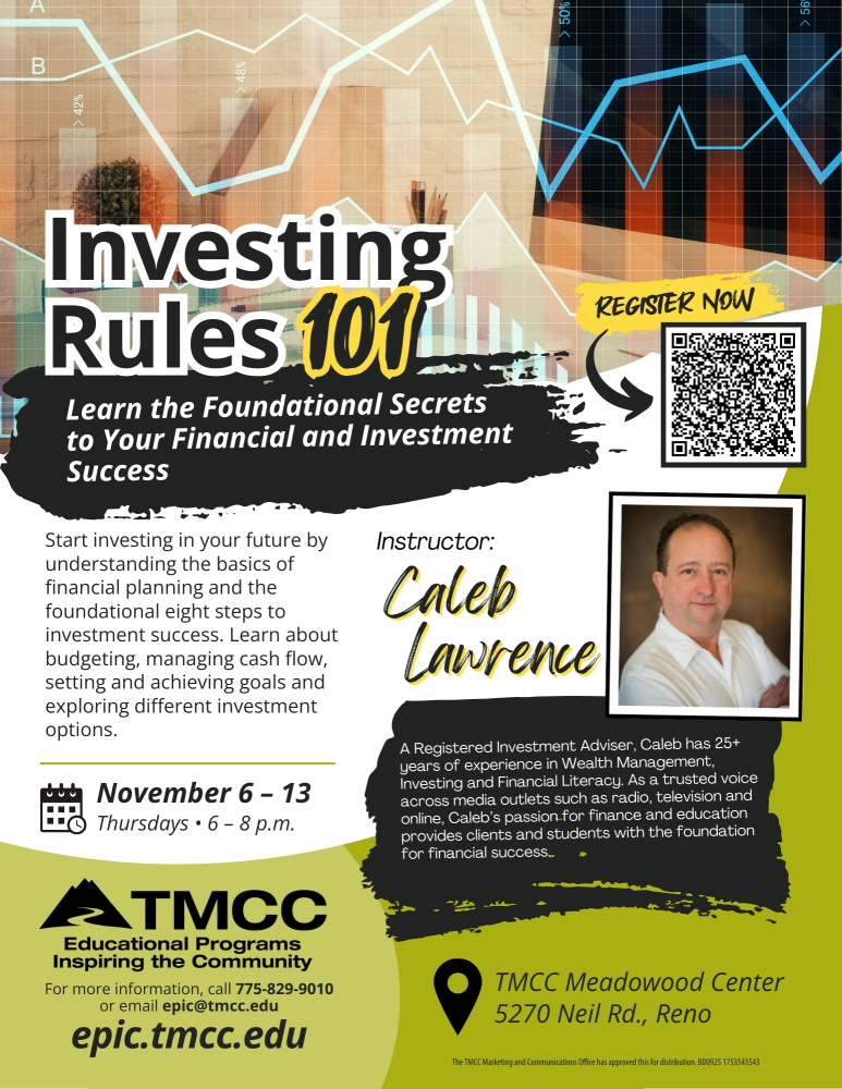 Fall 2025 Investor Education Series at TMCC. Truckee Meadows community College